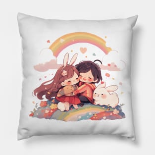 girl and boy Pillow