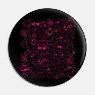 BRIGHT PINK CARTOON PATTERN Pin