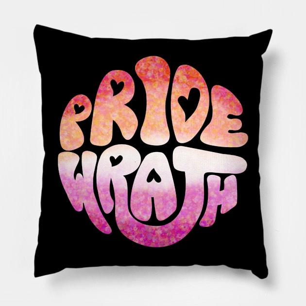 Pride and Wrath (Lesbian Pride) Pillow by Labrattish