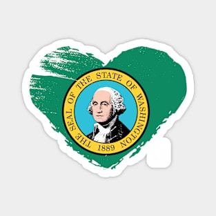 U.S. State - I Love Washington - Washington Flag Magnet