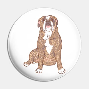 Brindle Bulldog Pin