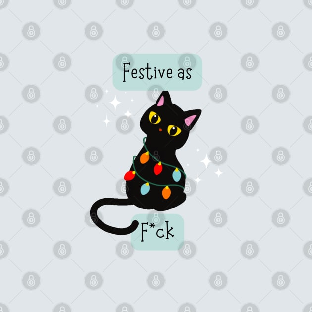 Festive as F*ck  - Festive AF Cat by applebubble