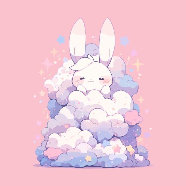 Cute Fluffy Clouds Baby Bunny Kawaii Princess by Kawaii Kingdom