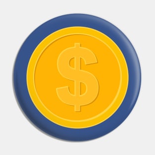 Dollar Coin Icon Pin