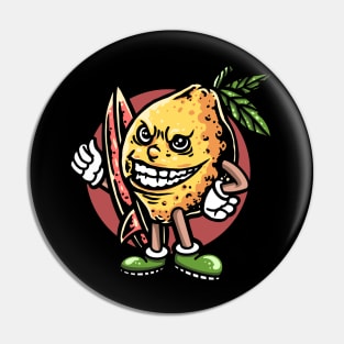 Cartoon Lemon Surfer Pin