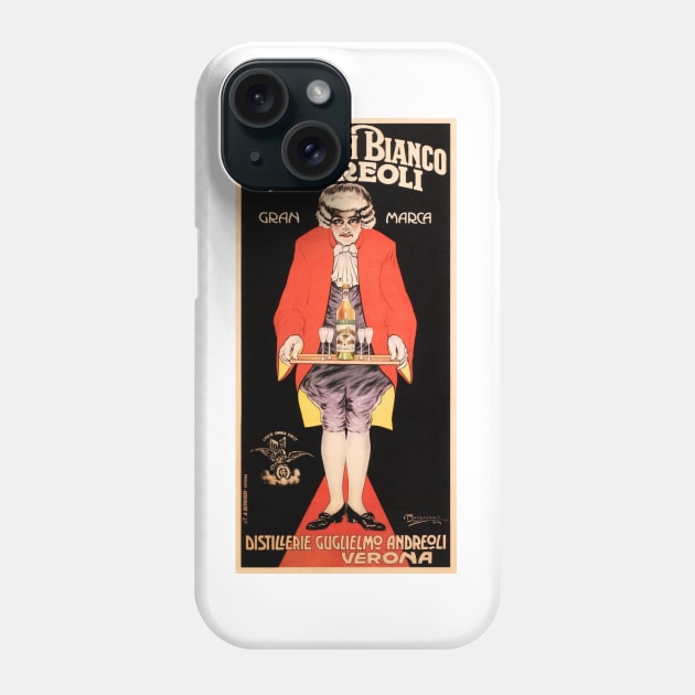 VERMOUTH BIANCO ANDREOLI Italy Verona Distillery Liquor Advertisement Phone Case by vintageposters