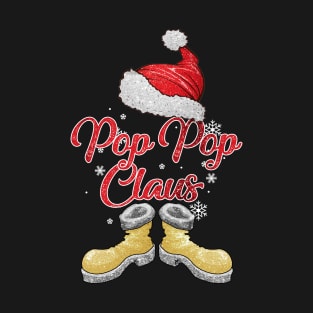 Santa Pop Pop Claus Merry Christmas Matching Family Group T-Shirt