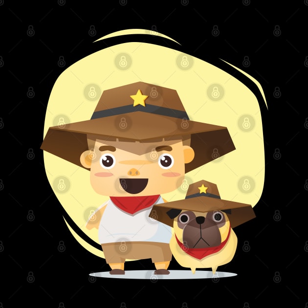 Boy and Dog in Sheriff Costume by MonkeyBusiness