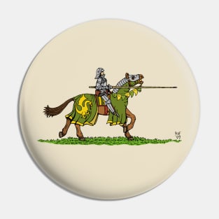 Charging Medieval Knight Pin