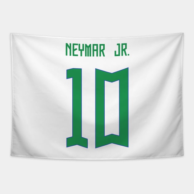 Neymar Jr Brazil Home Jersey 2023 Tapestry by Alimator