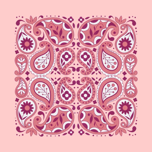 Pink Paisley Abstract Flowers Tear Drops by DeerSpiritStudio