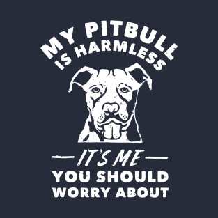 My Pitbull Is Harmless It's Me You Should Worry About T Shirt T-Shirt