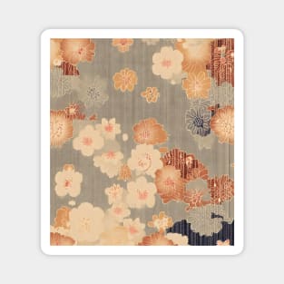 Traditional Floral Kimono Pattern Magnet