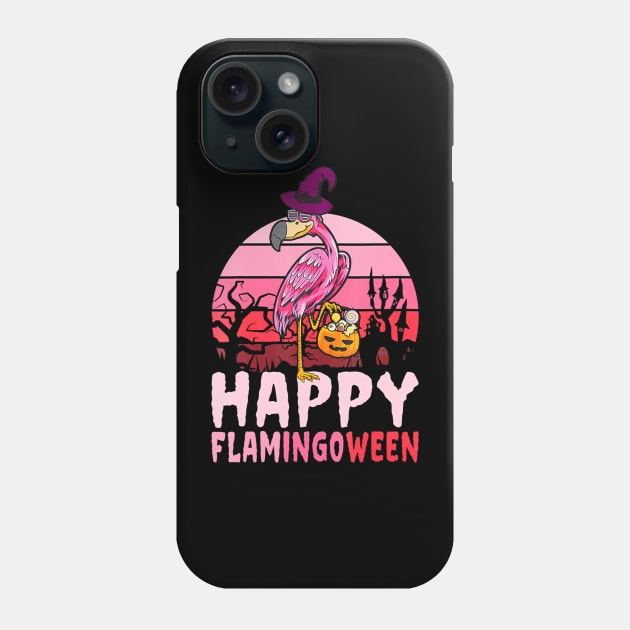 Funny Halloween Flamingo Witch Flamingoween Phone Case by mccloysitarh