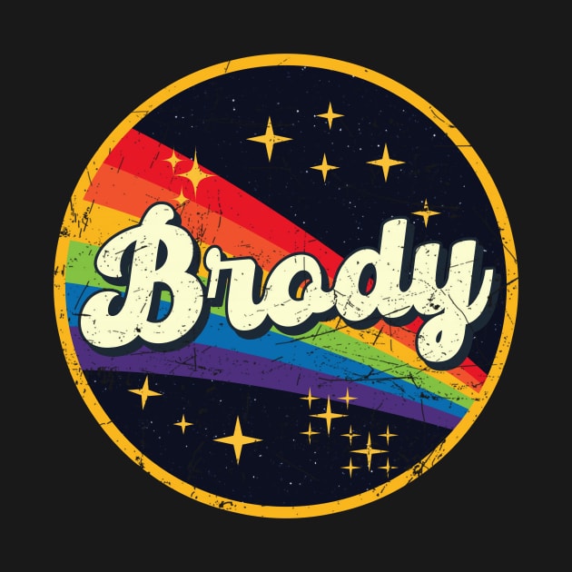 Brody // Rainbow In Space Vintage Grunge-Style by LMW Art