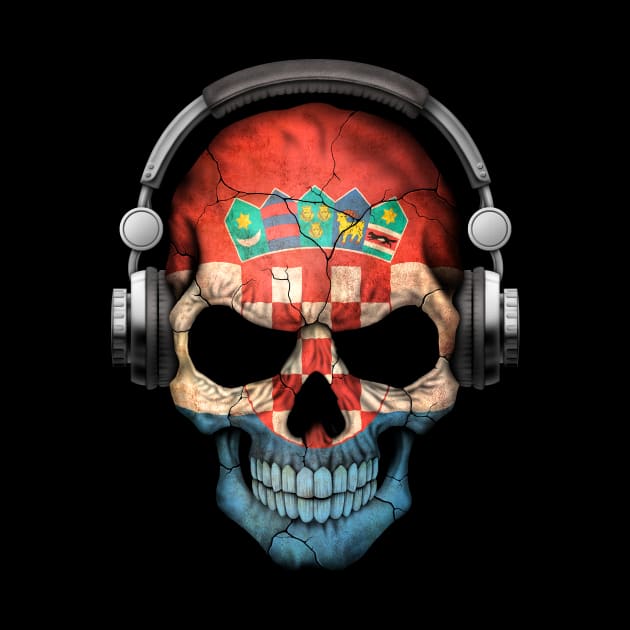 Dark Skull Deejay with Croatian Flag by jeffbartels