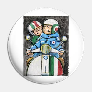 Retro Scooter, Classic Scooter, Scooterist, Scootering, Scooter Rider, Mod Art Pin