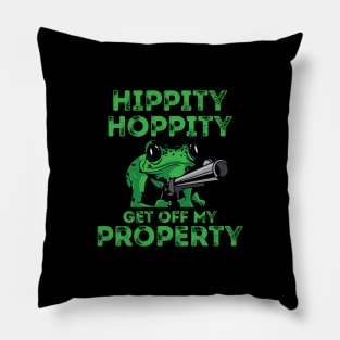 'Hippity Hoppity Get Off My Property' Cute Frog Pillow