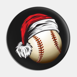 Christmas Baseball Ball With Santa Hat Funny Sport X-mas graphic Pin