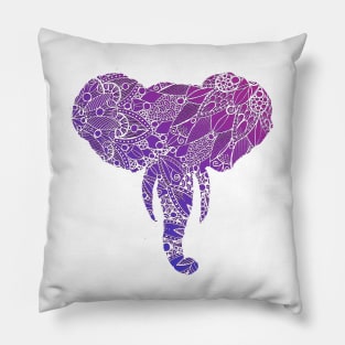 Purple Mandala Elephant Pillow