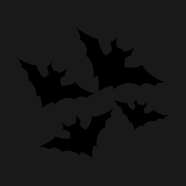 Halloween bats black cool spooky silhouette pattern on gray by PLdesign