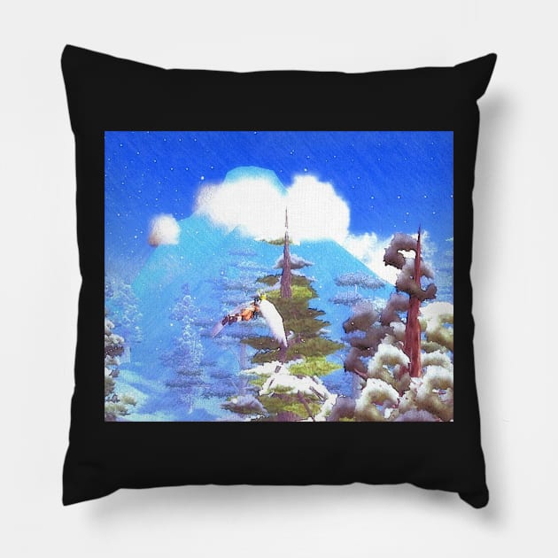 Hight mountain in a perfect world - 海特山在一个完美的世界 Pillow by foxxya