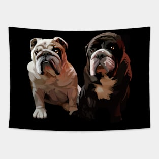 two cute black dogs-vector art Tapestry