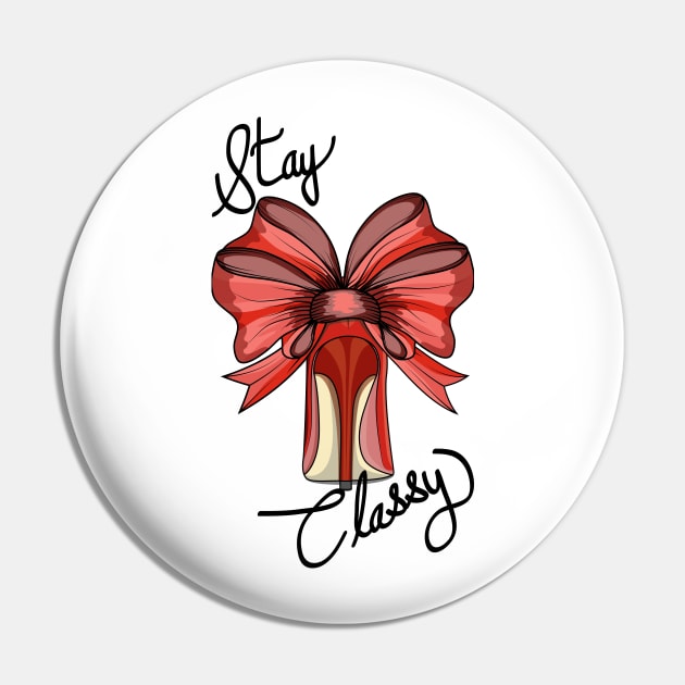 Stay Classy - Red Shoe Pin by Designoholic