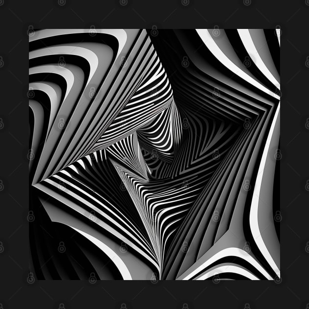 Trippy Line Art Generation Black and White by WilbDigital