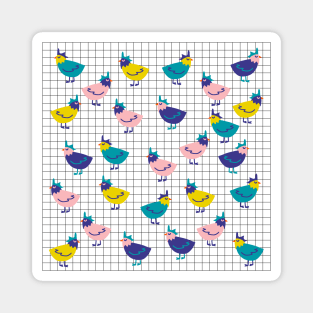 Cute Chickens Pattern Magnet