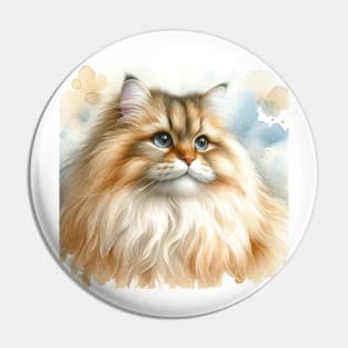 Ragamuffin - Watercolor Cat Pin