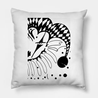 ART DECO Harlequin Jester ,by Jacqueline Mcculloch Pillow