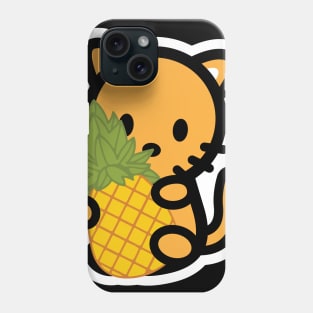 Cat Orange Pineapple Bambu Tropical Fruit Food Cute Kitten Phone Case