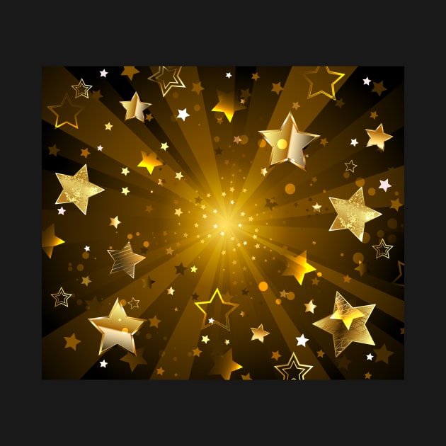 Dark Radiant Background with Golden Stars by Blackmoon9