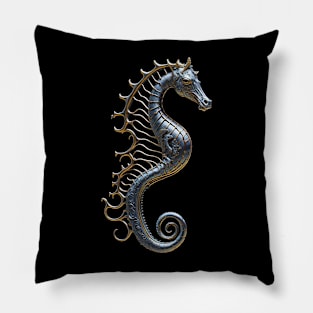 Metallic Seahorse Pillow