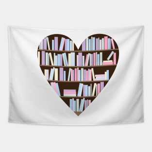 Pastel books heart Tapestry