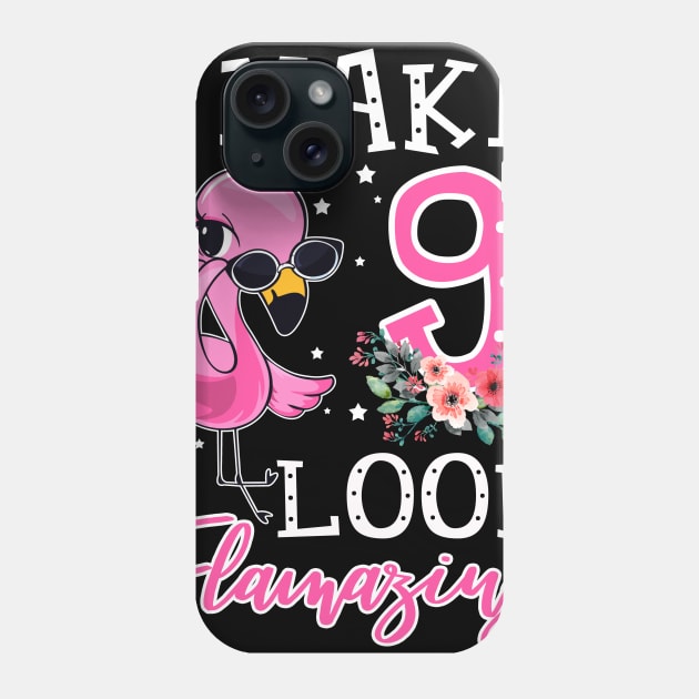 Kids I Make 9 Look Flamazing Flamingo Birthday Phone Case by Bensonn