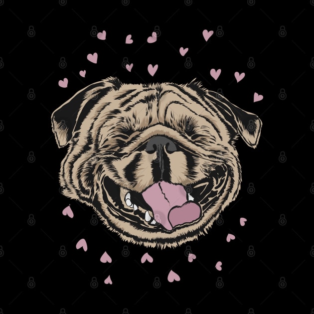 Happy Smiling Pug by Nartissima