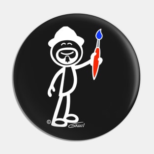 GG Artist Stick Figure (For Darker Clothing) Pin