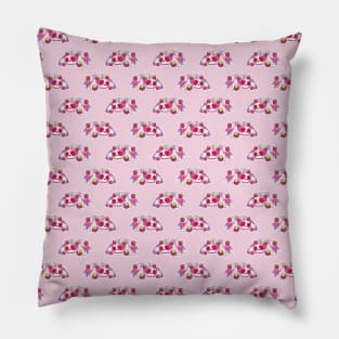 Watercolor Strawberry Sloth Pattern Pillow