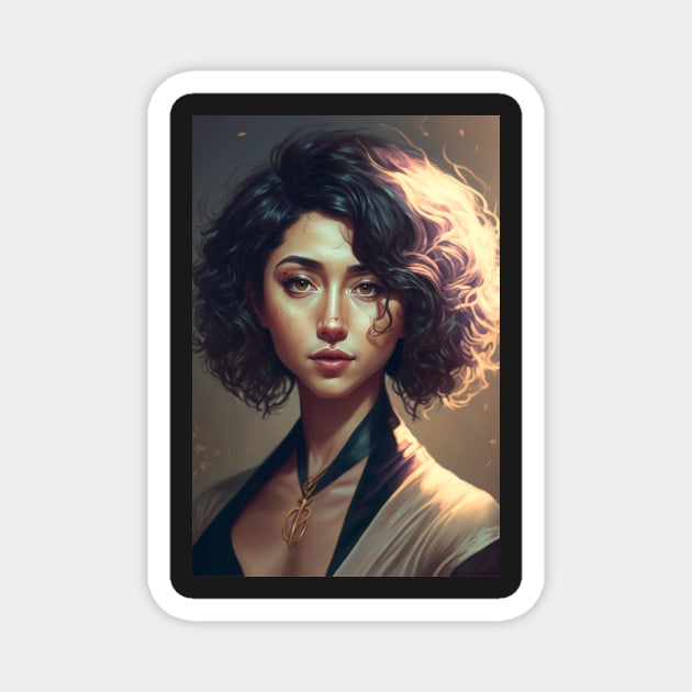 Effortlessly Beautiful: The Allure of a Girl with Short Wavy Hair Magnet by Darksavage
