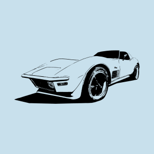 1971 Chevy Corvette - stylized monochrome T-Shirt