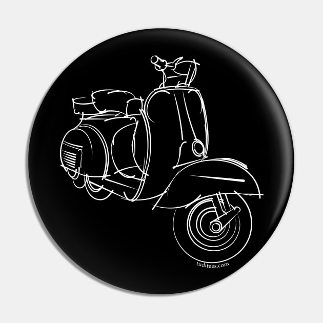 White Scooter Pin by tuditees