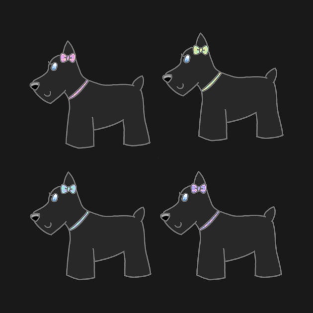 Pink Scottie Dogs Sticker Pack by dogbone42