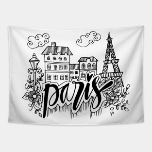 Hand Drawn Symbols Of Paris Tapestry