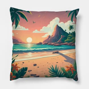 Beach, Tropical ocean Pillow