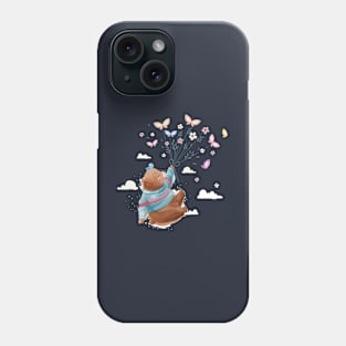 bear flying with butterflies Phone Case