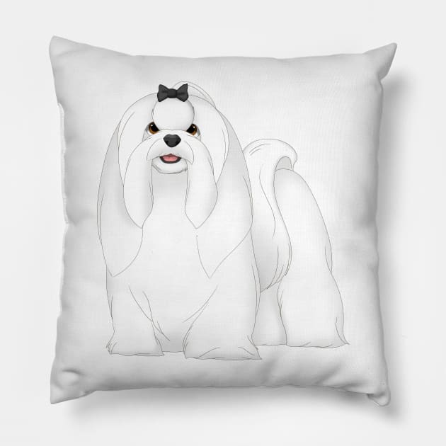 Maltese Dog Pillow by millersye