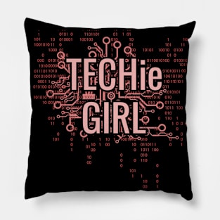 TECHie GIRL cyber matrix circuit Pillow