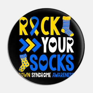 Down Syndrome Rock Your Socks Pin